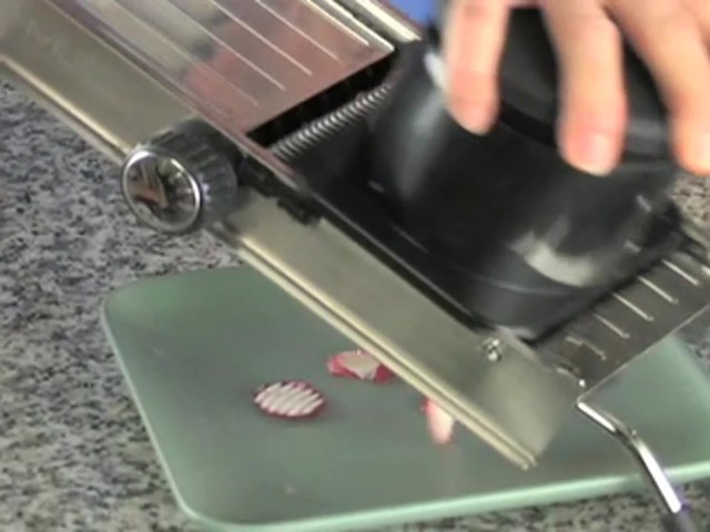 Pro Stainless Steel Mandoline Slicer with BONUS Food Pusher / Receptacle - image 5 from the video